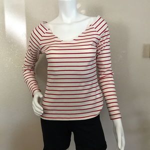 Levi’s Long Sleeve Red and White Striped Top NWT Large